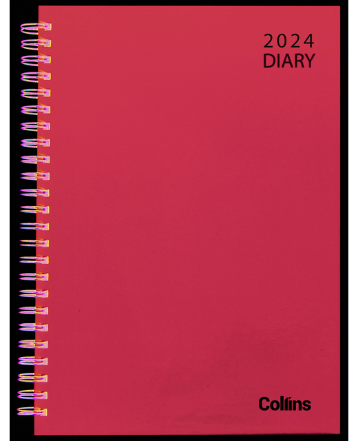 DIARY 2024 Collins Diary A53 Vivid Wiro Hardcover Even Year