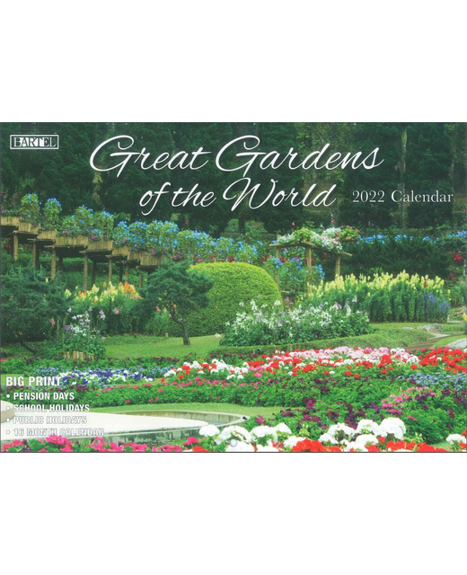 Calendar 2022 Big Print Great Gardens of the World