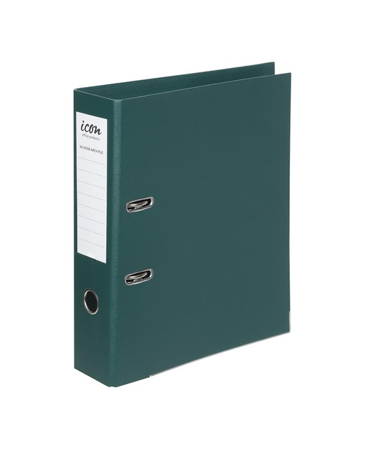 ICON LEVER ARCH FILE A4 LINEN FOREST GREEN