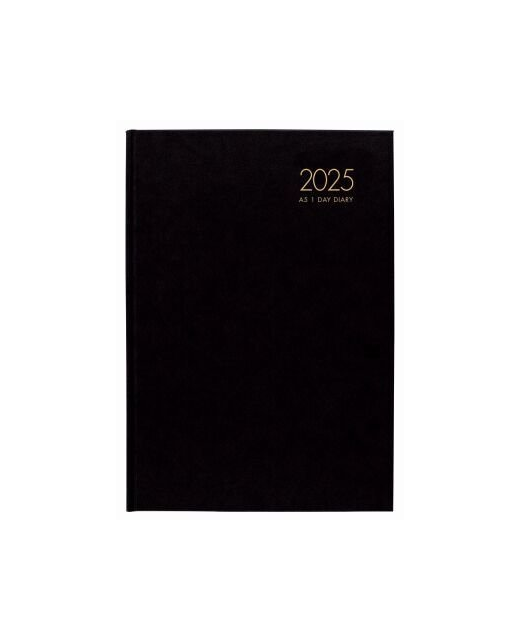 2025 Collins Windsor A51 Day To Page Diary Black