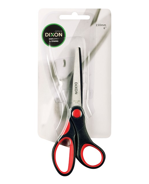 DIXON SCISSORS SOFT GRIP BLACK AND RED 150MM 6 Inch