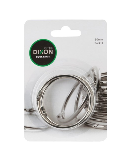 DIXON BOOK RINGS 50MM 3 PACK