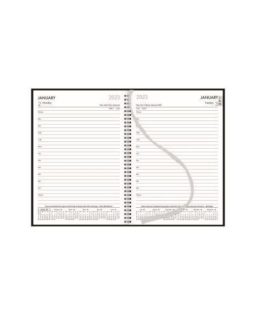 DIARIES 2023 Milford Milford Boston A5 1 Day Wiro Black - Stationery ...