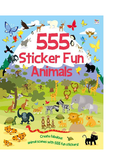 FUN ANIMALS 555 STICKER BOOK - Children Books-Activities & Colouring