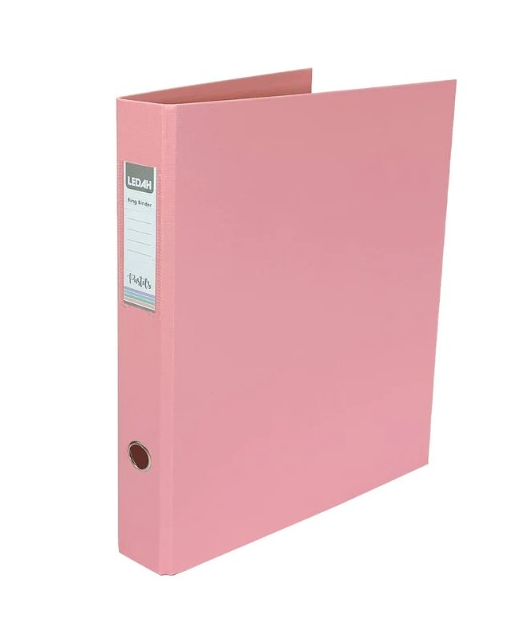 LEDAH PASTELS RINGBINDER A4 PINK