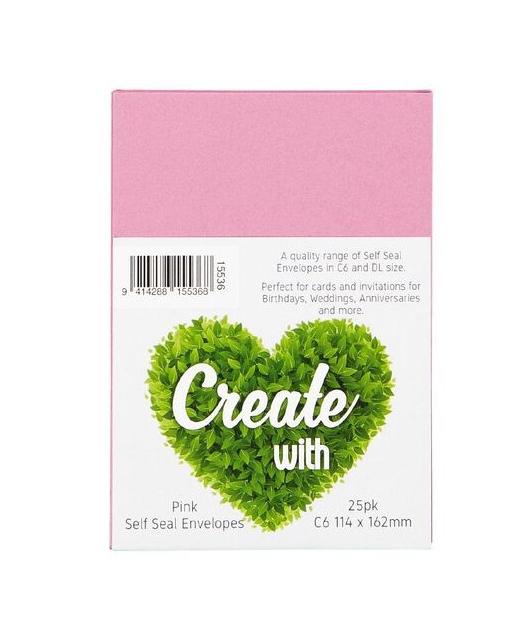 ENVELOPES PINK C6 25PK