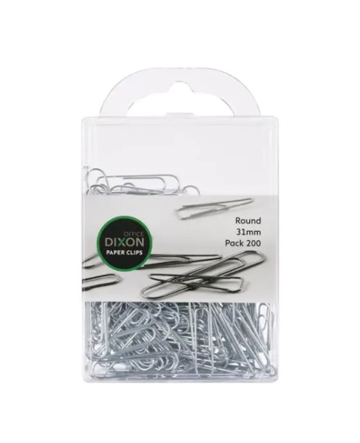 Dixon Paper Clips 31mm Round Pack 200