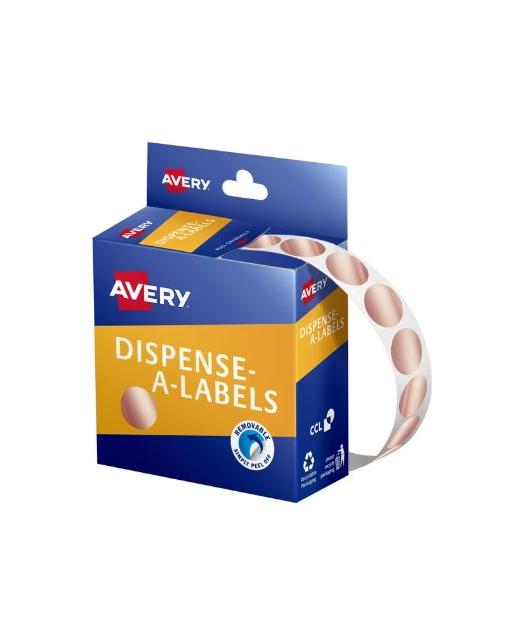 AVERY DISPENSE LABEL ROSE GOLD 14MM 500 PACK