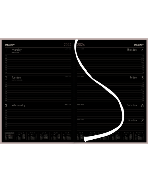 DIARY 2024 Milford Windsor A43 Week To View Diary Black Even Year   19608 520 640 