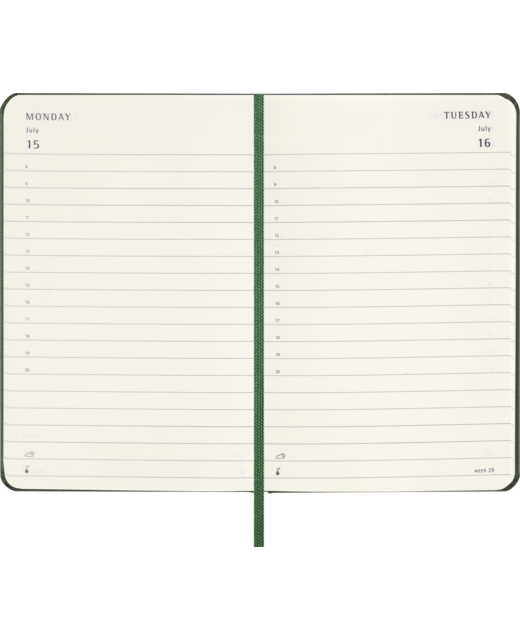 DIARY 2024 Moleskine Diary 12 Month Daily HC Pocket Myrtle Green