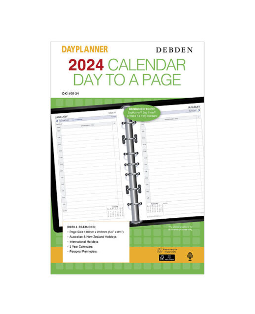 2024 DAYPLANNER DEBDEN CALENDAR DAY TO A PAGE