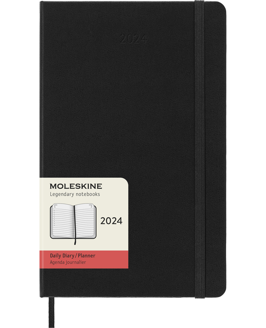 DIARY 2024 Moleskine Diary 12 Month Daily HC Large Black Stationery