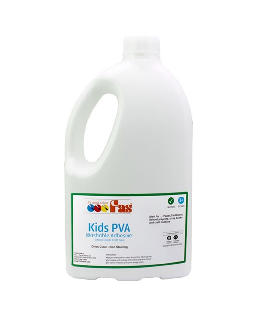 GLUE PVA CRAFT KIDS WASHABLE FAS 5 LITRE