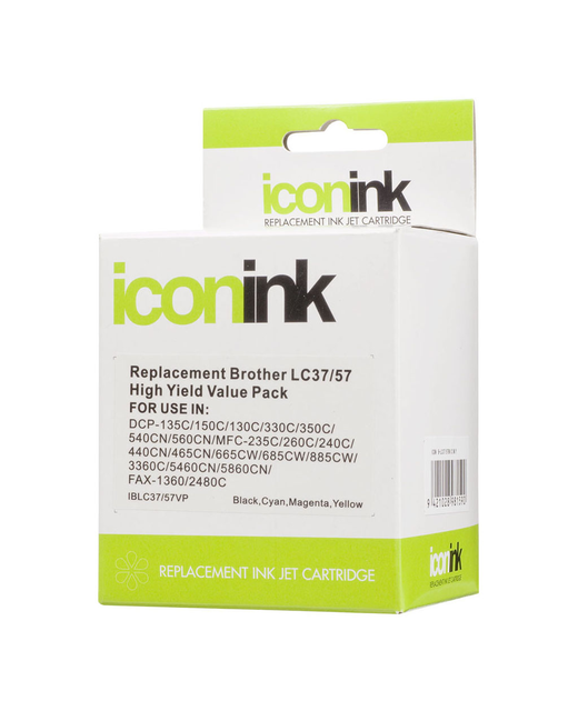 Icon Compatible Brother LC37 LC57 BCMY Ink Value Pack