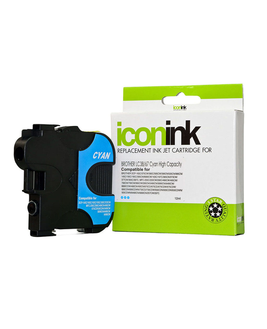 Icon Compatible Brother LC38 LC67 Cyan Ink Cartridge