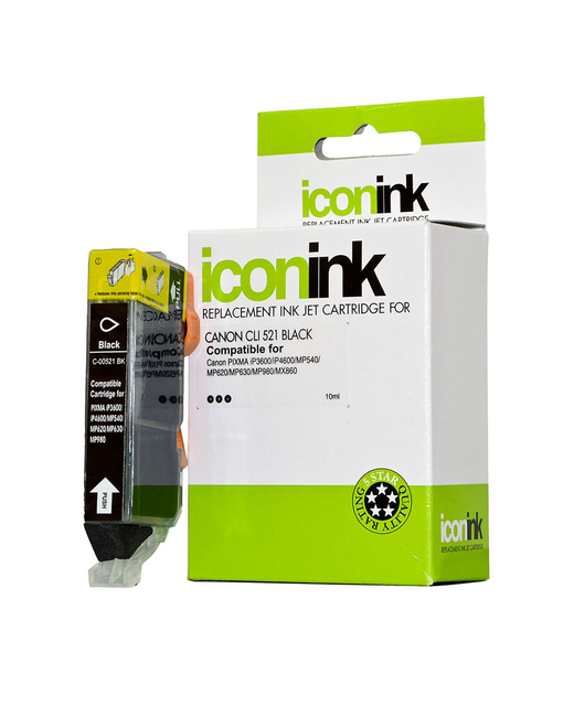 Icon Compatible Canon CLI521 Black Ink Cartridge