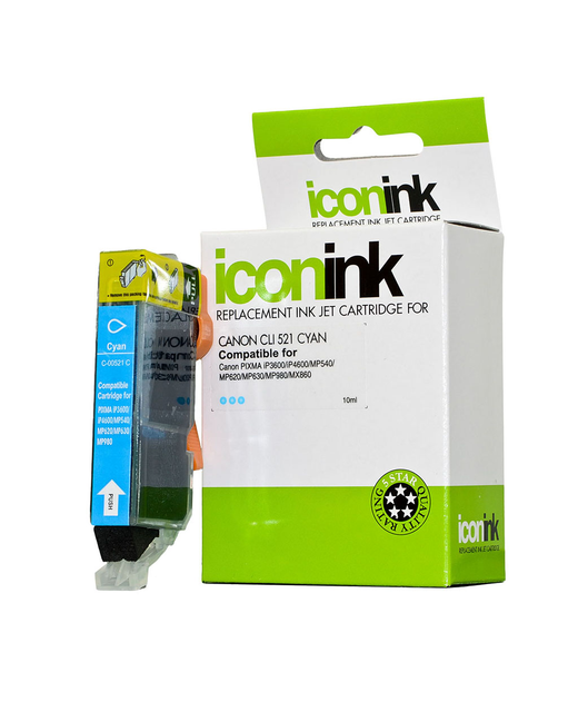 Icon Compatible Canon CLI521 Cyan Ink Cartridge