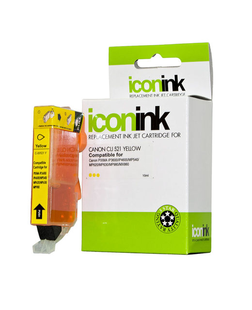 Icon Compatible Canon CLI521 Yellow Ink Cartridge