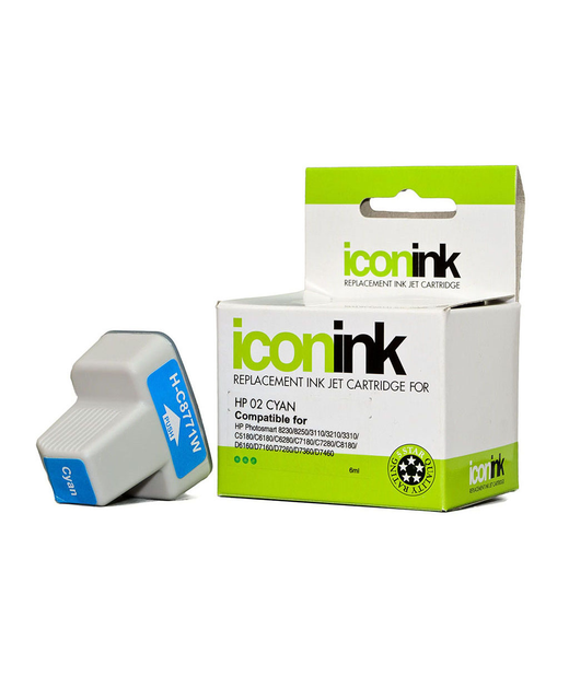 Icon Compatible HP 02 Cyan Ink Cartridge (C8771WA