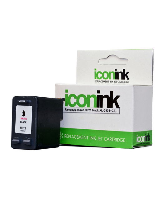 Icon Remanufactured HP 21 Black XL Ink Cartridge (C9351CA)