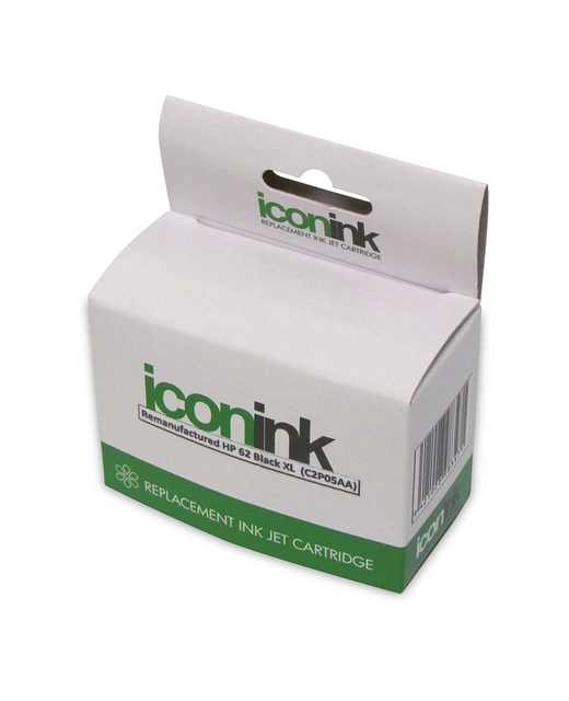 Icon Remanufactured HP 62 Black XL Ink Cartridge (C2P05AA)