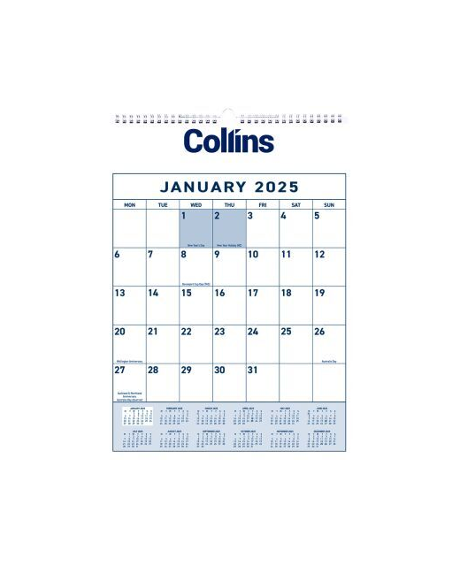 2025 Collins Calendar One Month To View Wiro