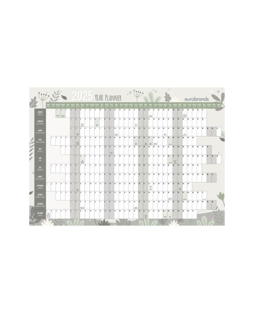 2025 Eurobrands A2 Designer Wall planner Unlaminated