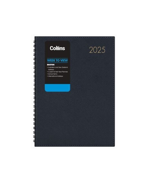 2025 Collins Boston A53 Week To View Diary Navy Wiro