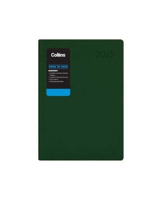 2025 Collins Rhapsody A53 Week To View Diary  Racing Green