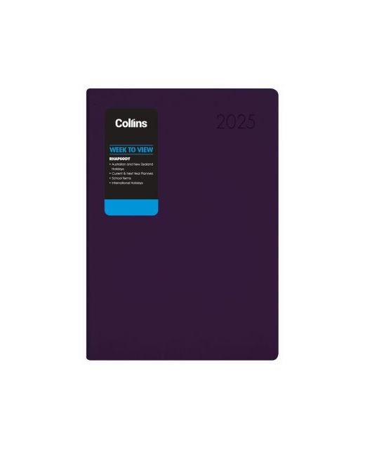 2025 Collins Rhapsody A53 Week To View Diary  Royal Purple