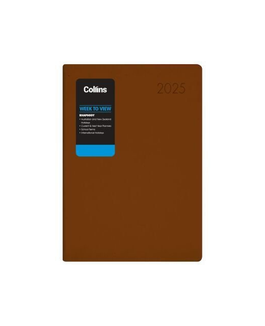 2025 Collins Rhapsody A73 Week To View Diary  Cappuccino