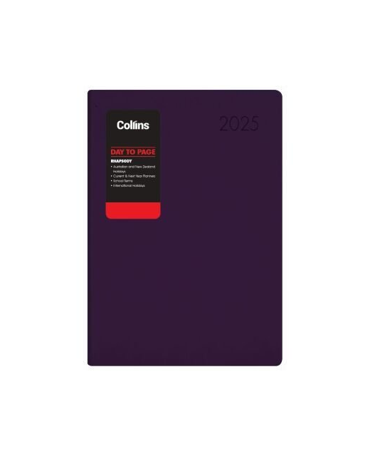 2025 Collins Rhapsody A41 Day To Page Diary  Royal Purple