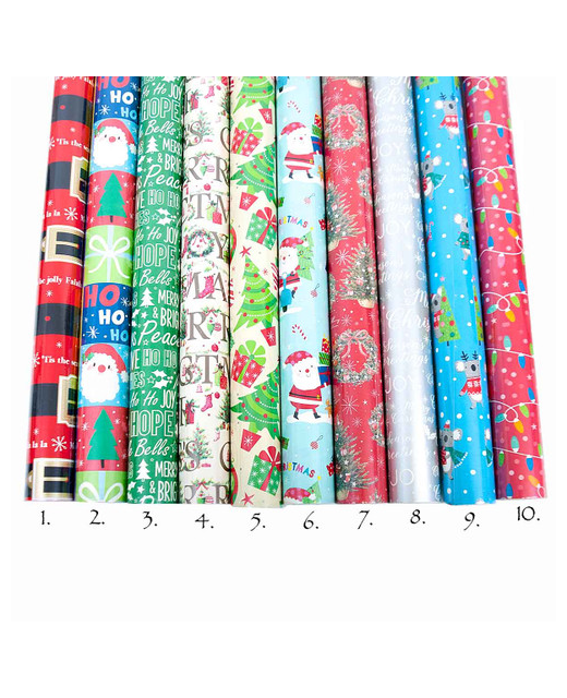 ROLLWRAP FSC MIX CHRISTMAS ASSORTED 10MX700M