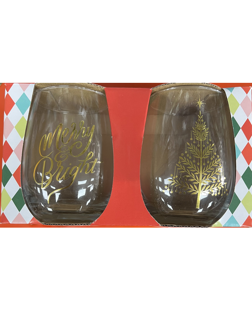 XMAS WINE TUMBLER 2 PACK