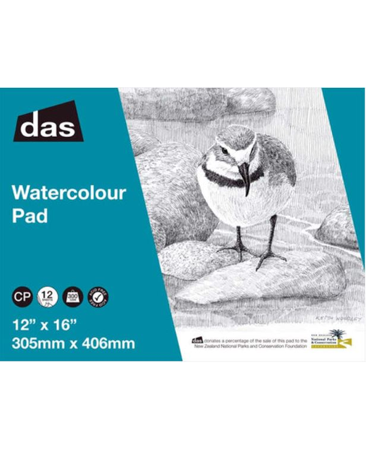 WATERCOLOUR PAD DAS 12X16 12 SHEET