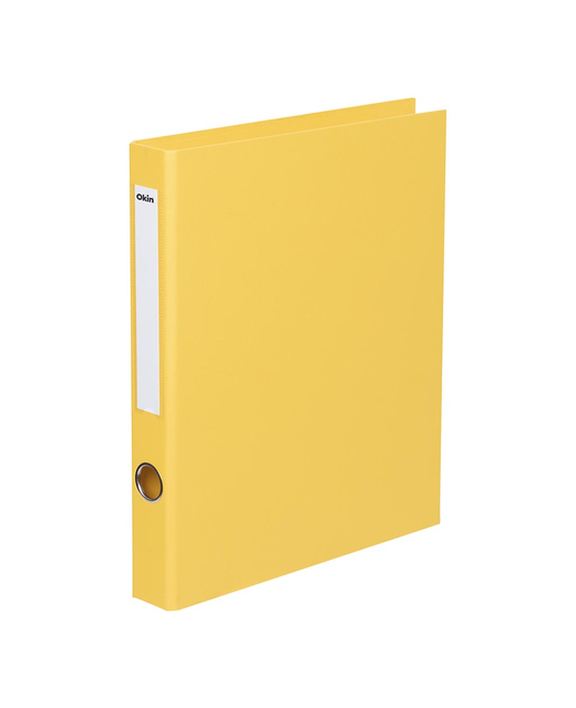 OKIN RINGBINDER LINEN A4 2D 26MM YELLOW