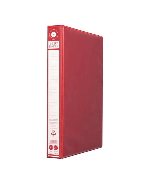 OSC INSERT BINDER A4 2D 25MM RED