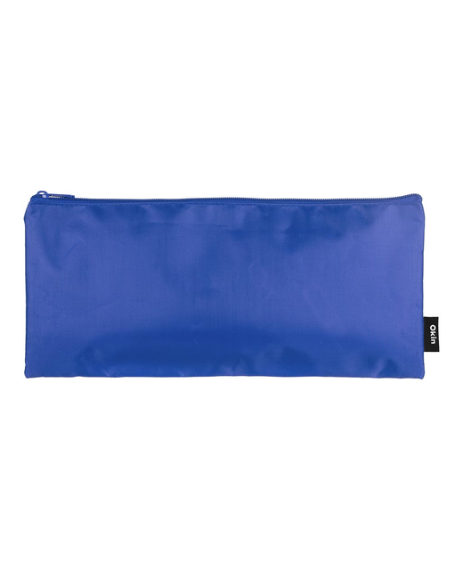 OKIN PENCIL CASE LONG FLAT BLUE 34X15CM