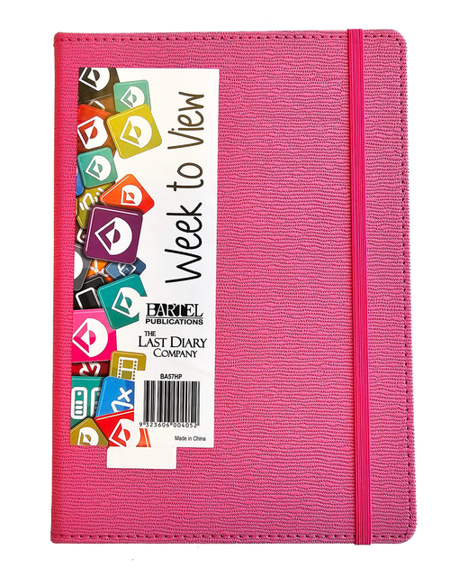 DIARIES 2025 BECALL A5 CASE BOUND WTV PINK 