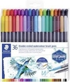 WATERCOLOUR BRUSH PENS DOUBLE ENDED 36 STAEDTLER