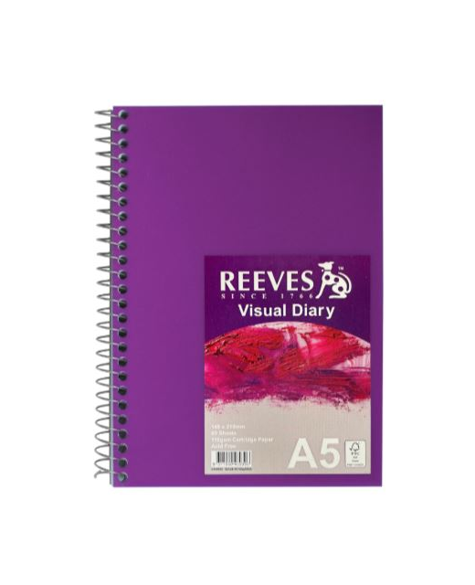 VISUAL DIARY REEVES 110GSM A5 PURPLE 60 SHEET