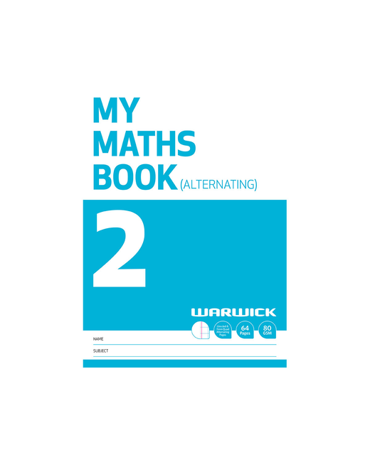 Warwick My Maths Book 2 7mm Quad Alternating Pages