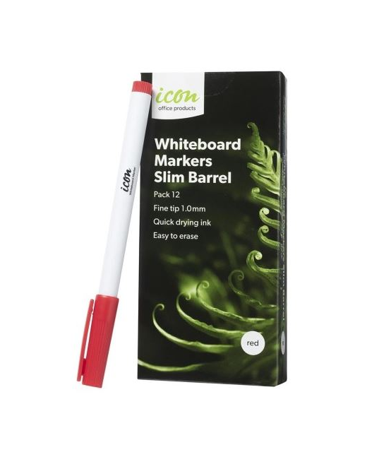 Whiteboard Marker Slim Fine Tip Red