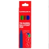 Warwick Pen Ballpoint Tri Barrel 1.0mm Medium Blue Red Green Pack 3