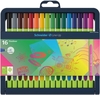 Schneider Fineliner Line-Up 0.4mm Assorted Colours Pens with Pencil Case Stand - Set of 16