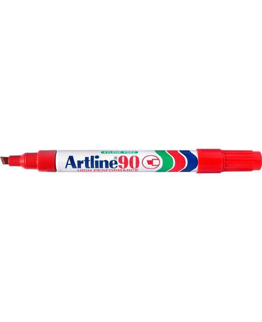 ARTLINE MARKER PERMANENT 2-5mm CHISEL RED