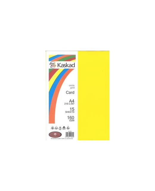 Kaskad A4 160gsm Crd 15pk Oriole Gold