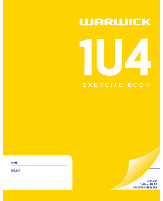 EXERCISE BOOK WARWICK 1U4 12MM 24LF