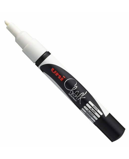 Uni Liquid Chalk Marker Fine Bullet Tip White