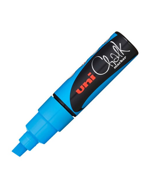 uni Liquid Chalk Marker PWE-8K Chisel Tip 8mm Light Blue